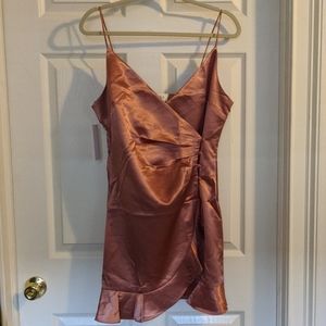 Aura mini faux wrap dress